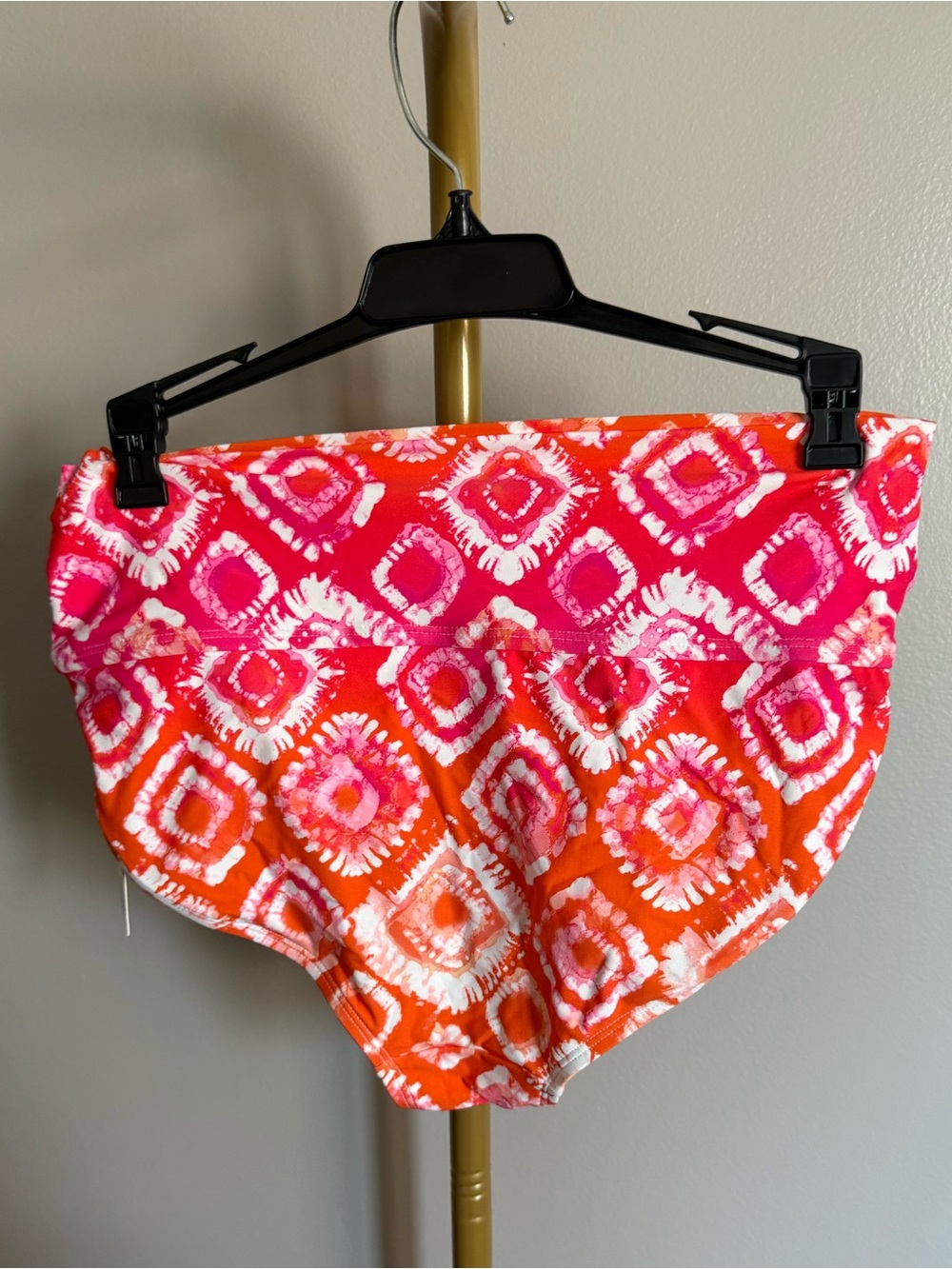 NWT Anne Cole Fold-Over High Waist Bikini Bottom – Multicolor Print (Large) - Picture 3 of 3